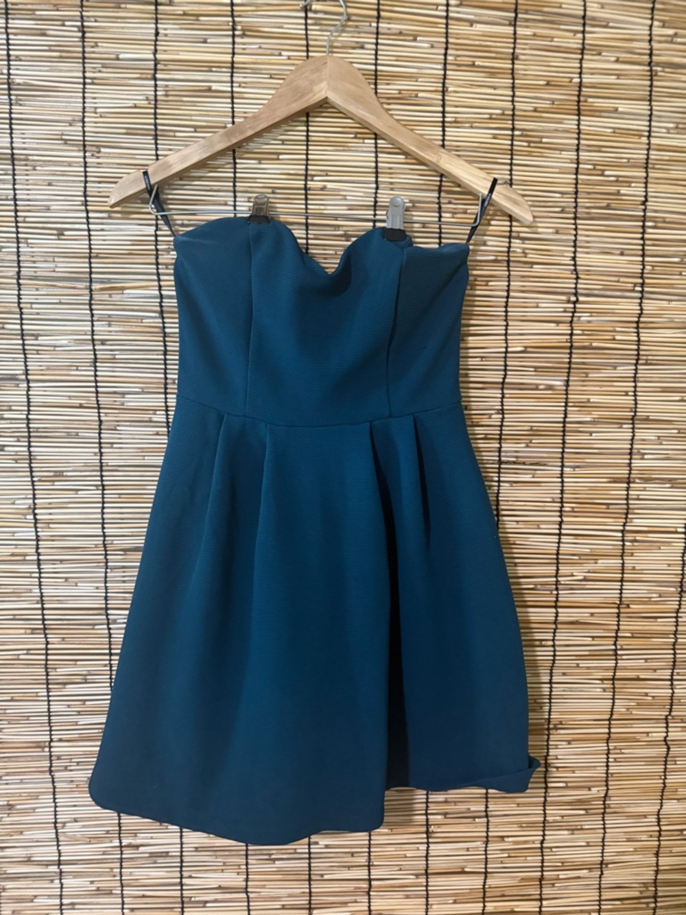 Forever 21 Strapless Dark Teal Sweetheart Fit & Flare Dress
